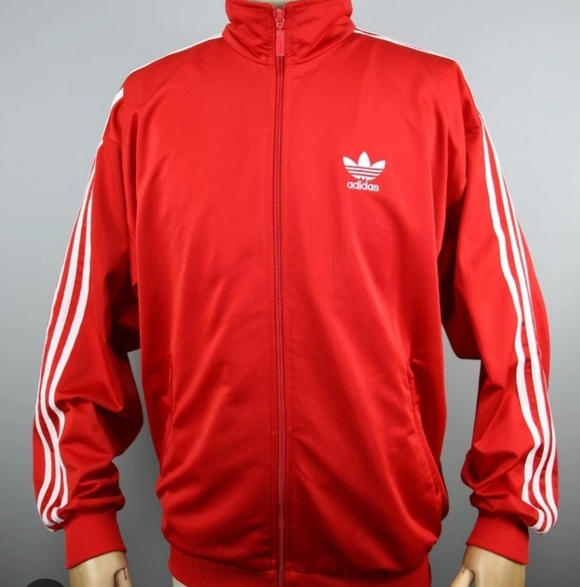 Adidas Men's Red Firebird Red Track Jacket - Size M In Excellent Condition - Picture 1 of 5